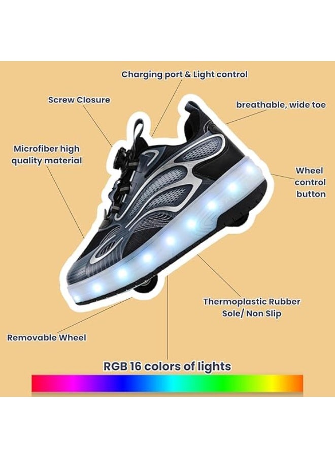 Bluejw Kid Roller Skates Shoes Shoes with Wheels LED Light Color Shoes Shiny Roller Skates Skate Shoes Kids Gifts Boys Girls - Image 3